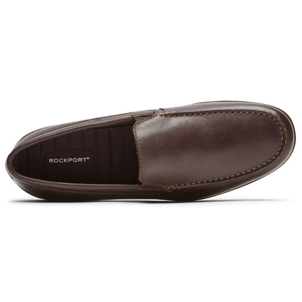 Sapato Vela Rockport Homem Marrom Escuro - Malcom Venetian - 52016CVYO